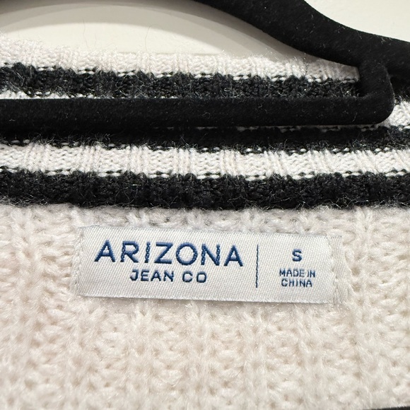 Arizona Jean Co V-Neck Sweater with Stripes preppy academia tennis - Picture 5 of 15